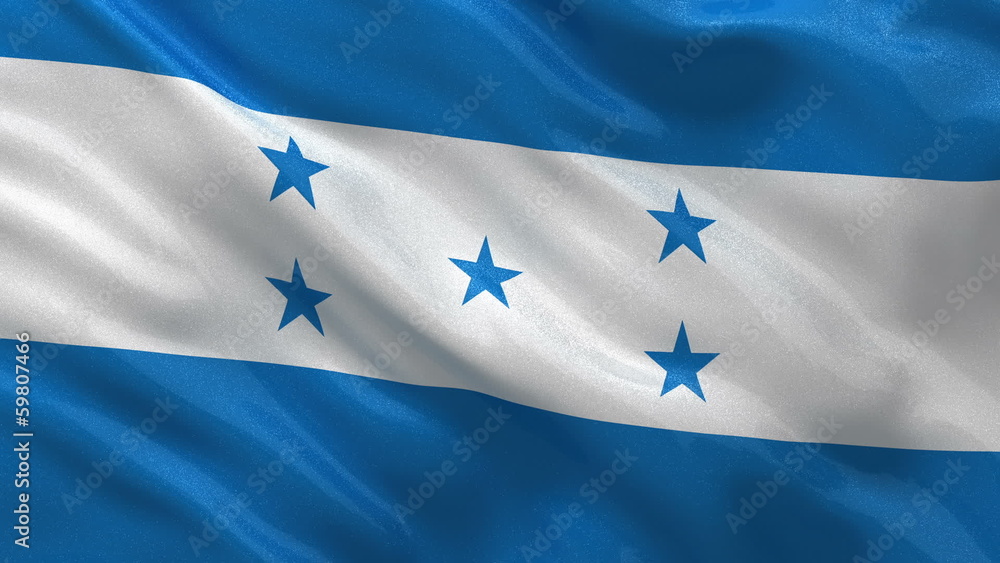 Flag of Honduras waving in the wind - seamless loop Flag of Honduras waving in the wind - seamless loop