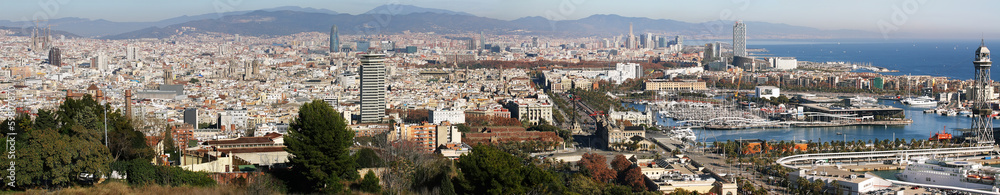Barcelona cityscape distant view