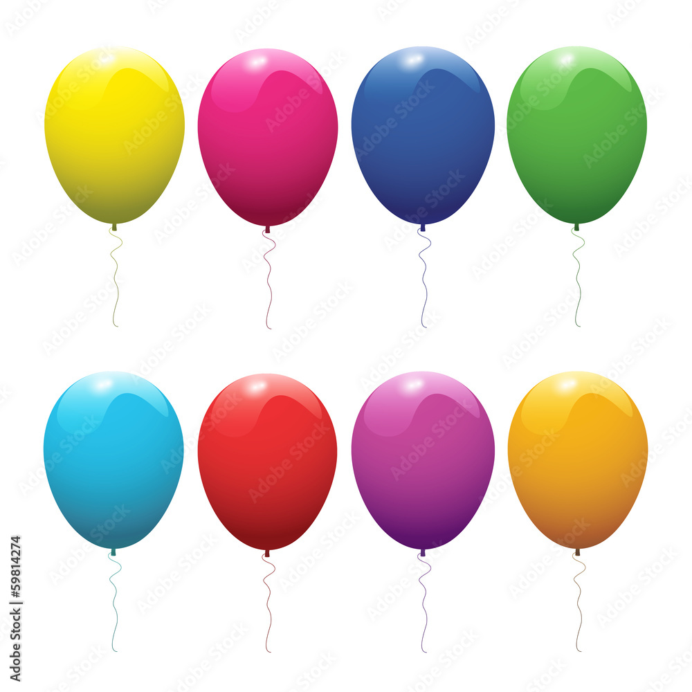 Colored glossy balloons