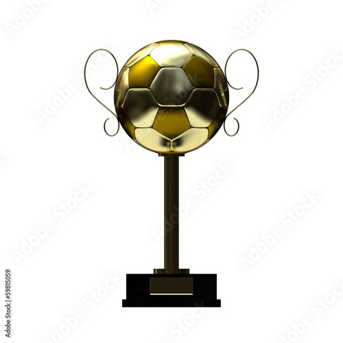 Fußballtrophäe gold - orthografisch front