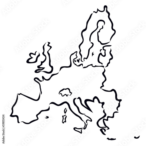 black abstract map of European Union