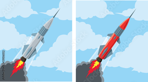 Flying rocket icon