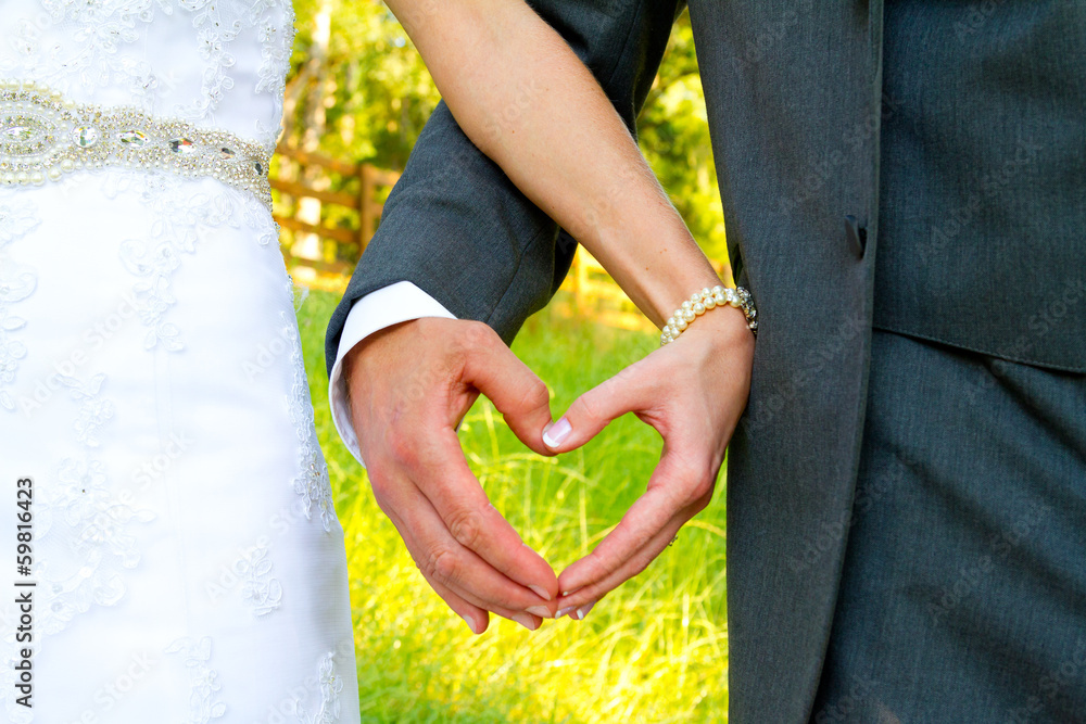 Bride and Groom Heart Shape Hands