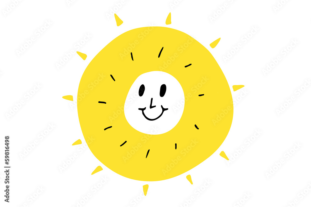 gelbe lachende Sonnen... Stock Illustration | Adobe Stock