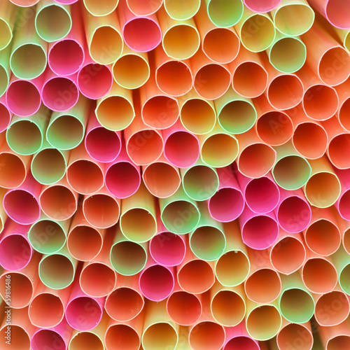 Macro of Colourful Drinking Straws