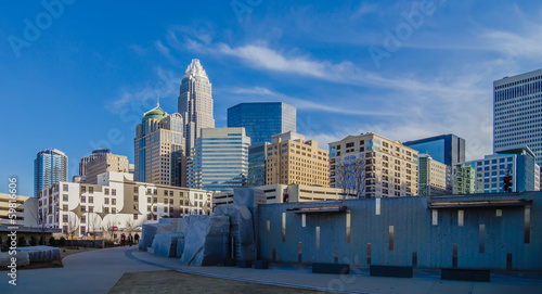december 27, 2013, charlotte, nc - view of charlotte skyline at