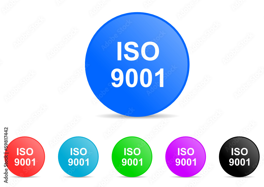 iso 9001 icon vector set iso 9001 icon vector set