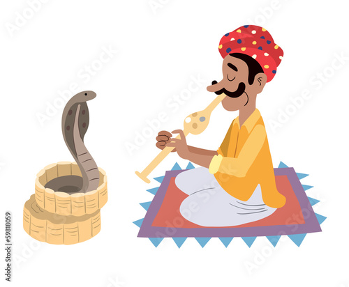 Indian snake charmer photo