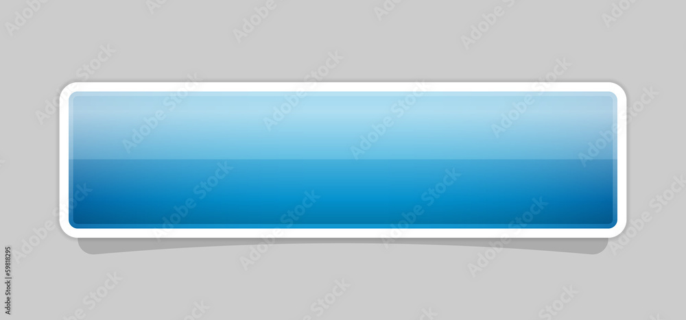 The blue glossy button The blue glossy button