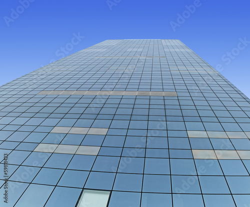 Glass building.