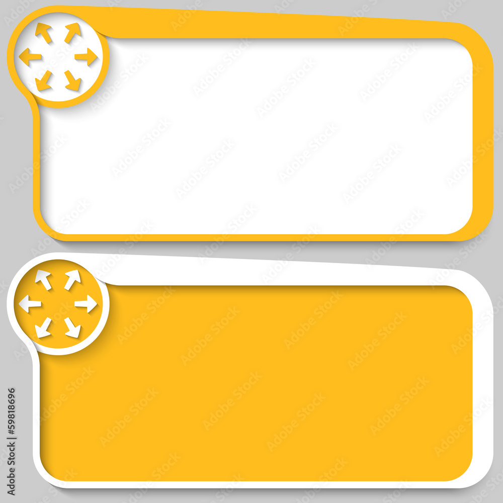 set of two vector text box and arrows set of two vector text box and arrows