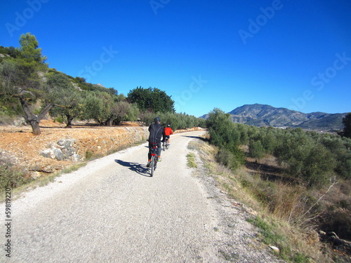 cyclists in mediterranean country landscape © norrie39