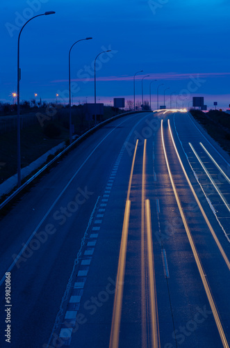 Fast road at night