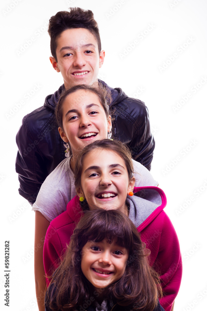 Happy group of kids
