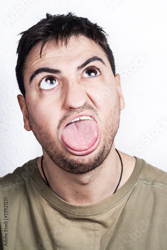 Obraz na płótnie hombre con cara de tonto