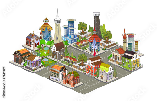 3D city street