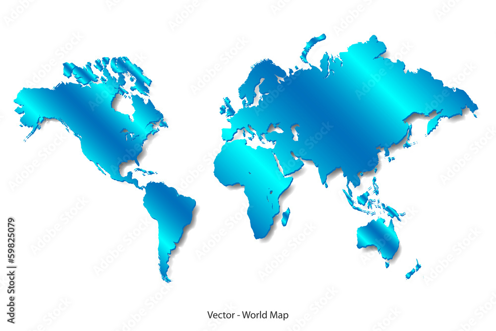 Blue Satin World Map