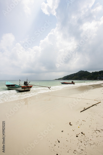 Motorboats on beach  Koh Pha Ngan  Thailand