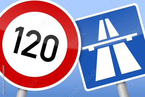 verkehrszeichen tempo 120 autobahn II