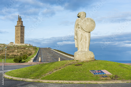 Statue of Breogan in A Coruna, Galicia, Spain. photo