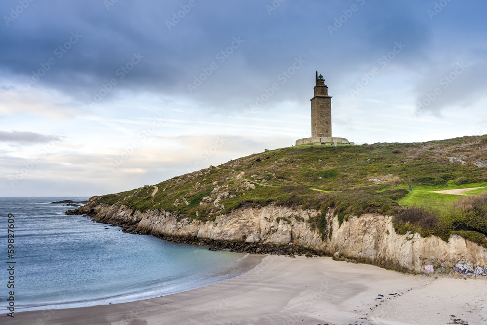 Lapas Beach in A Coruna, Galicia, Spain.