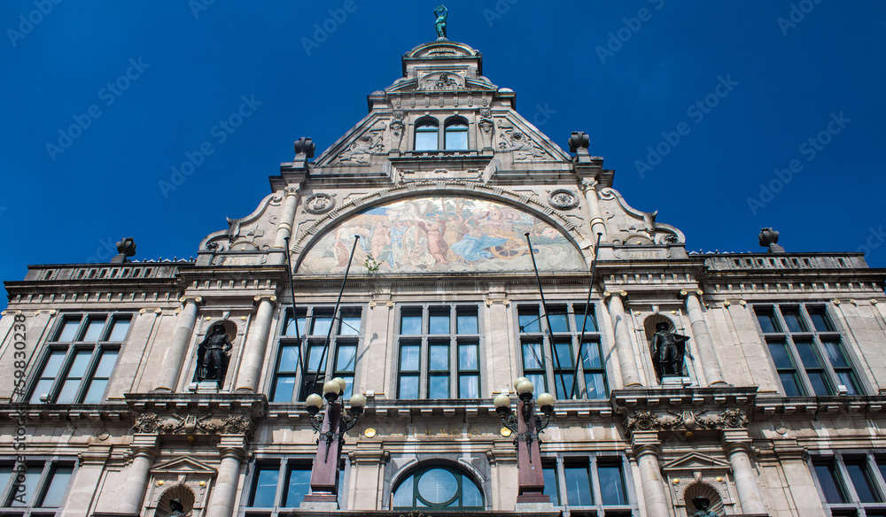 Fototapeta premium Detail of a historical building in a center of Ghent, Belgium