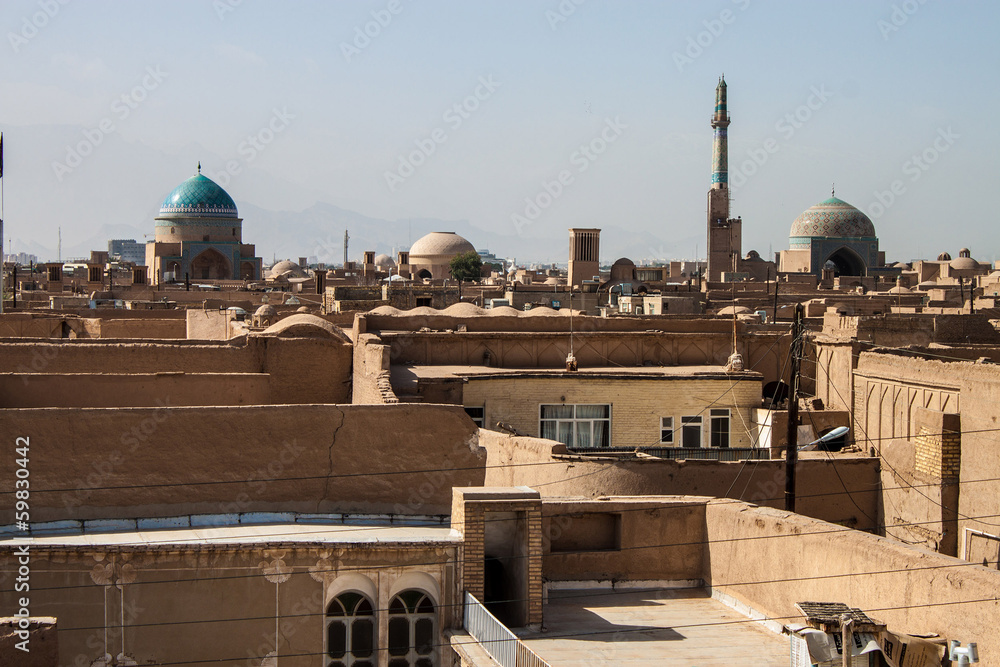 Roofs of Yazd, Iran.