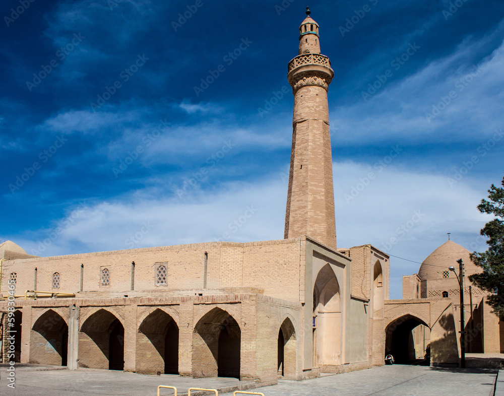 Jameh Mosque in desert town Naein in Iran