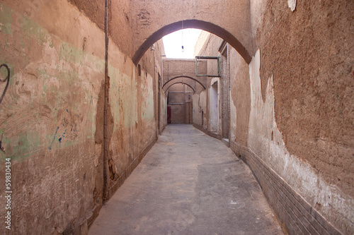 Typical narrow alley in Yazd  Iran