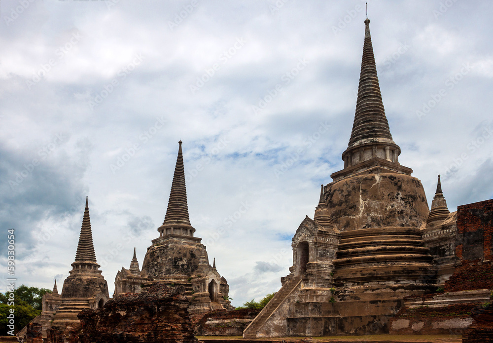  Wat Phra Sri Sanphet Temple in Ayutthaya, Thailand