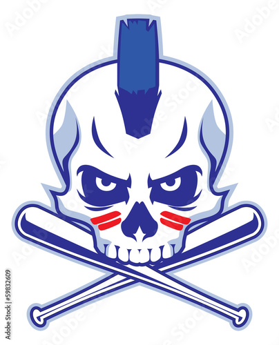 skull and crossed baseball bat