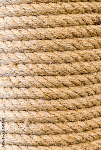 Thick Hemp Rope Folded helix close up background