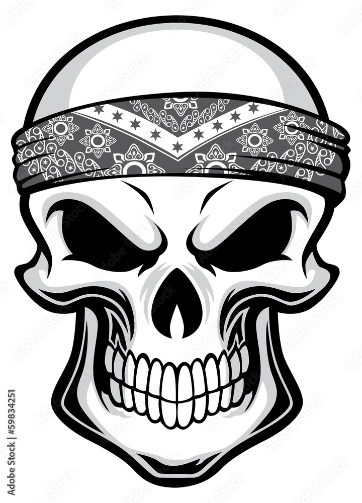 skull wearing bandana skull wearing bandana