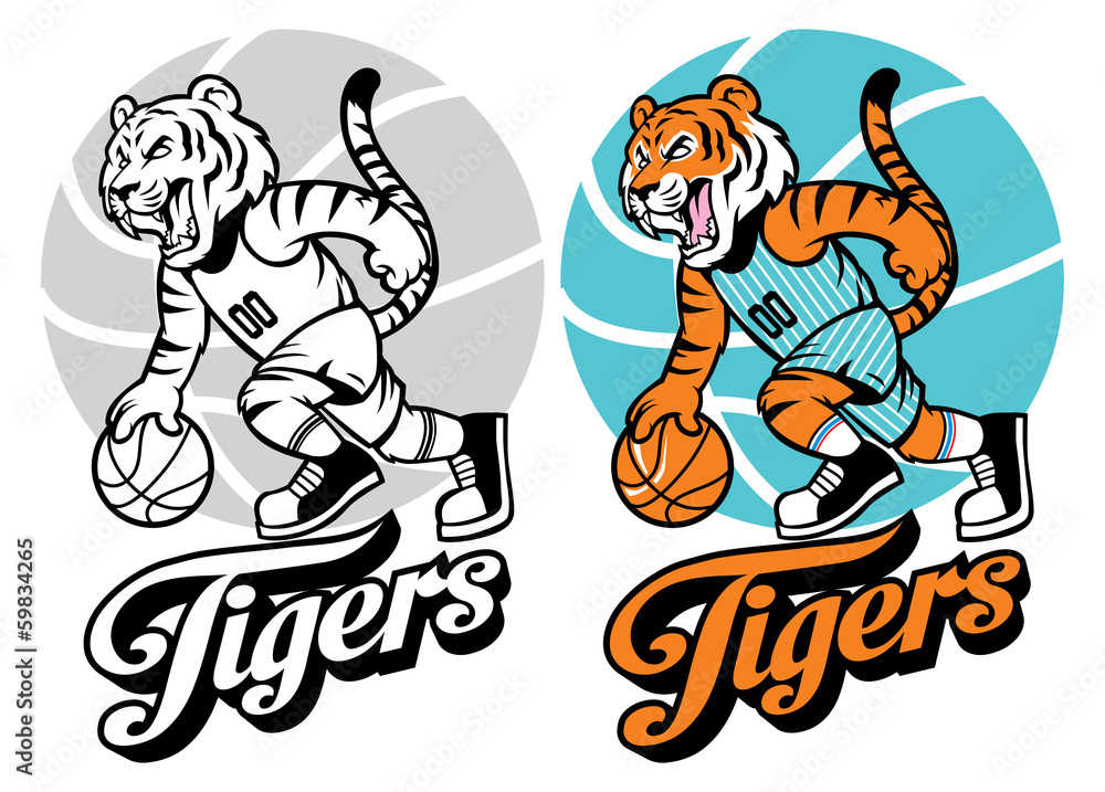 Fototapeta premium Tiger basketball mascot