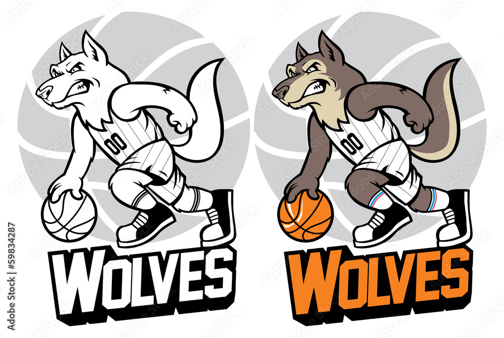 Obraz premium wolf basketball mascot