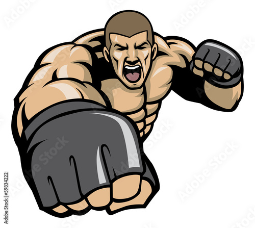 mma fighter throw a punch