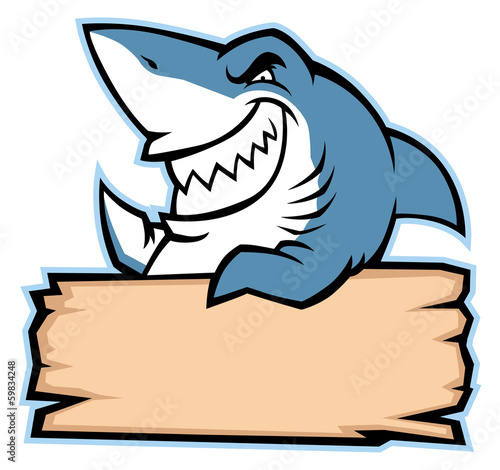 shark hold wood sign