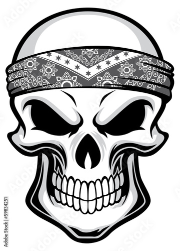 skull wearing bandana