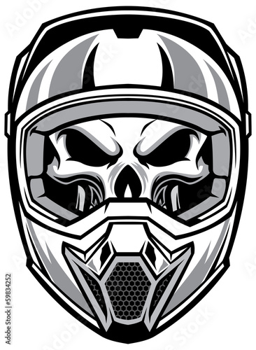 skull wearing motocross helmet