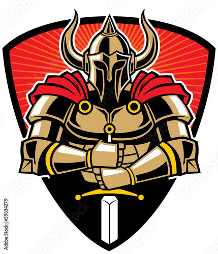 warrior in armor with sword