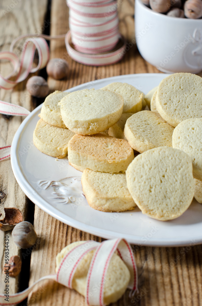 Walnut cookies on a plate