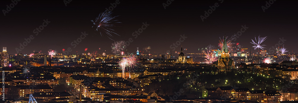 Fireworks over Stockholm