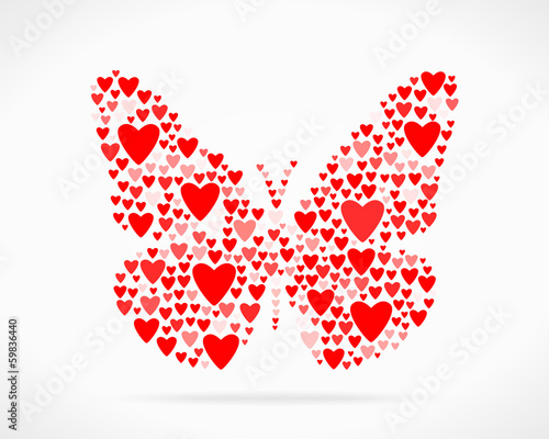 Valentine day love declaration butterfly