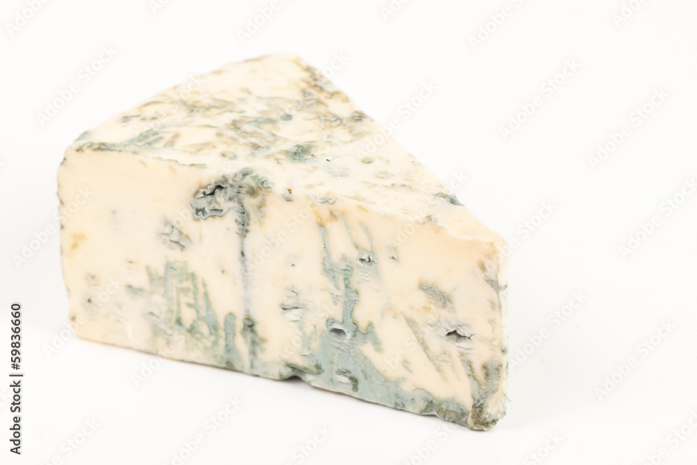 Blue cheese isolated on white