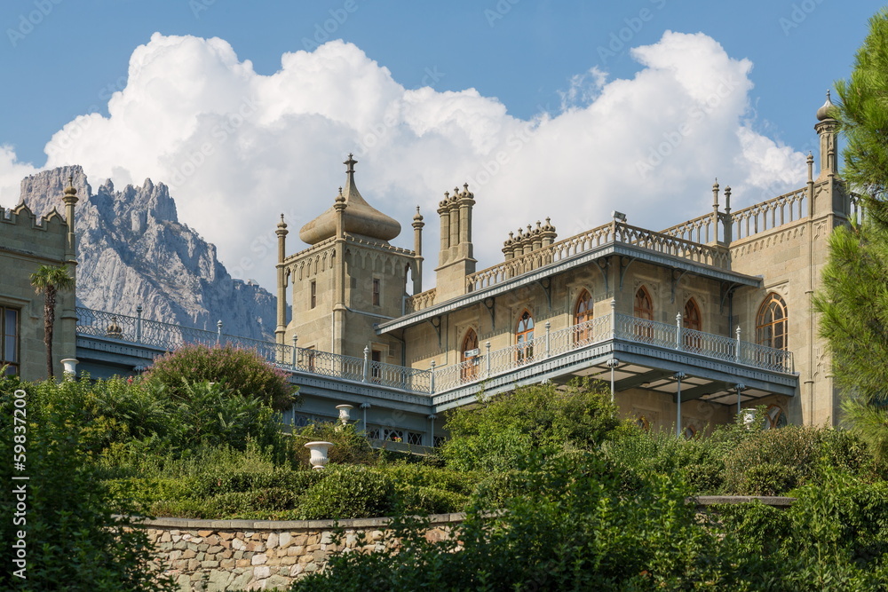 Beautiful Palace against the mountain