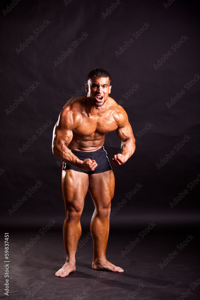 young bodybuilder posing