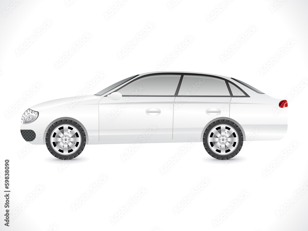 glossy white sedan car template