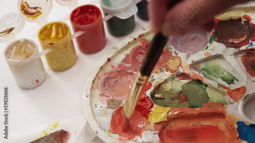 Painting palette close up