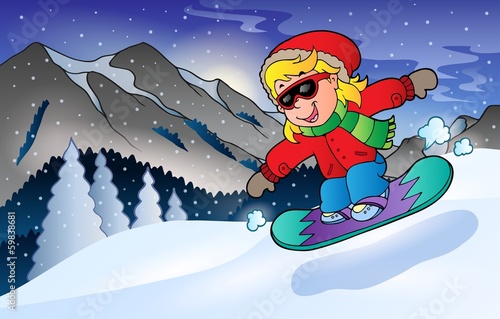 Winter mountain sport theme 2