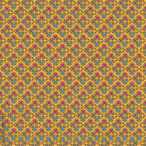Retro style geometric seamless pattern